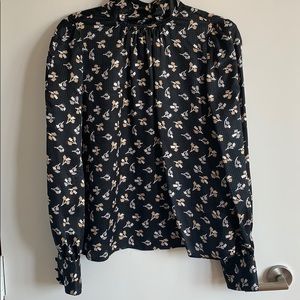 Marc Jacobs Collection Silk Puff Sleeve Blouse